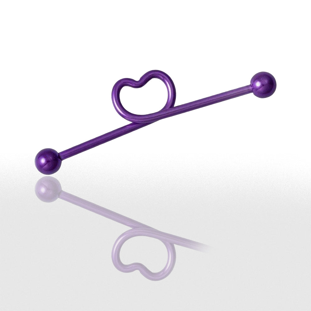 Piercing Industriel Barre Droite – Pierre Ovale Rose – Acier Chirurgical – 38 Mm