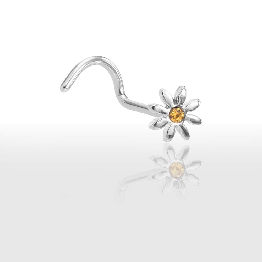 Piercing nez or jaune fleur
